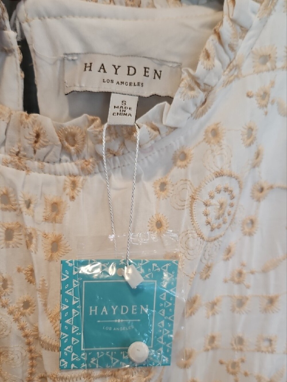 Cream Eyelet Tiered Midi Dress - Picture 3 of 4
